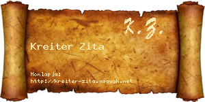 Kreiter Zita névjegykártya